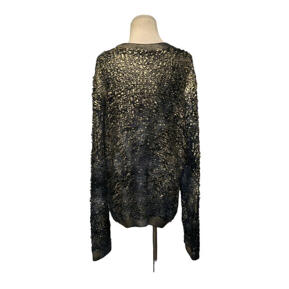 Avant Toi black gold metallic distressed-effect sweater size XL - Picture 12 of 12